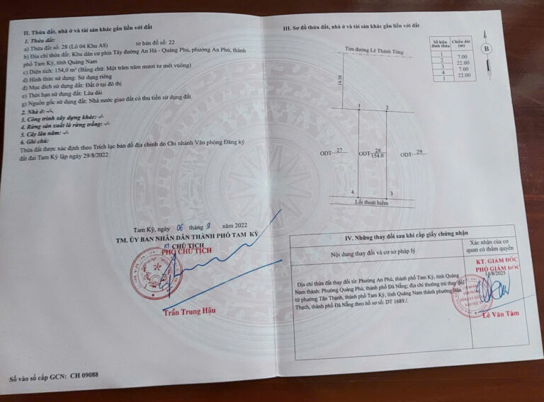 Bán đất mặt tiền đường Lê Thánh Tông – 154m2 – 7x22m chỉ 3 tỷ